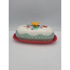 Pioneer Woman Flea Market Floral‎ 6.4" Butter Dish